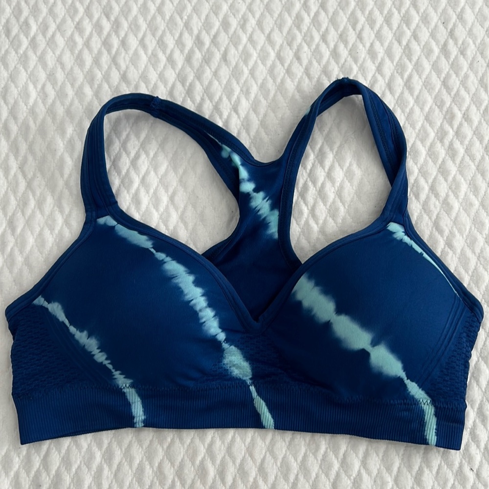 Blue Tie Dye Sports Bra